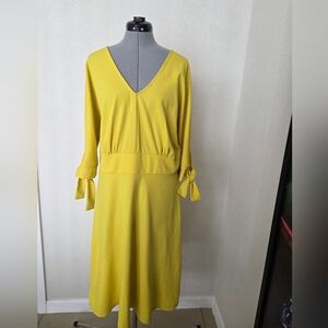 Ashley Stewart Yellow Long Sleeve Dress